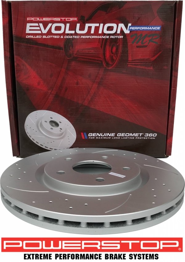 Przednia WIERCONA nacinana tarcza hamulcowa 330mm POWERSTOP Lancia Voyager 2012-