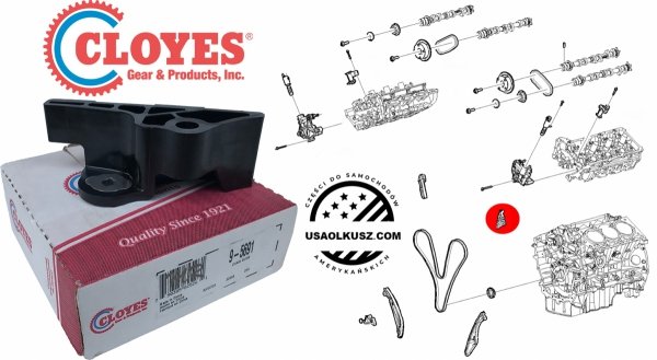 Prowadnica górna lewa głównego łańcucha rozrządu silnika Ford Taurus 3,5 V6 Naturally Aspirated 2013-