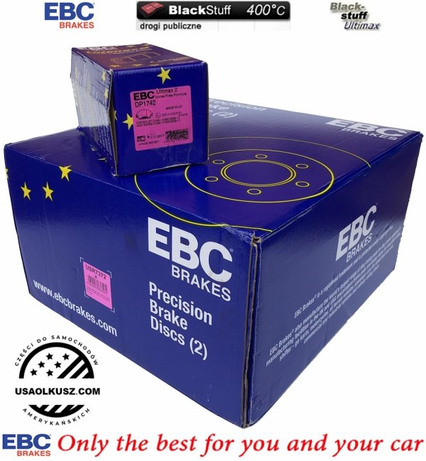 Przednie klocki Ultimax2 + NACINANE tarcze hamulcowe 330mm EBC seria USR Chevrolet Avalanche 1500 2007-2008