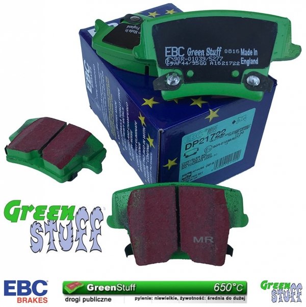 Tylne klocki GreenStuff + NACINANE NIE WENTYLOWANE tarcze hamulcowe EBC seria USR Lancia Thema RWD 3,6 V6