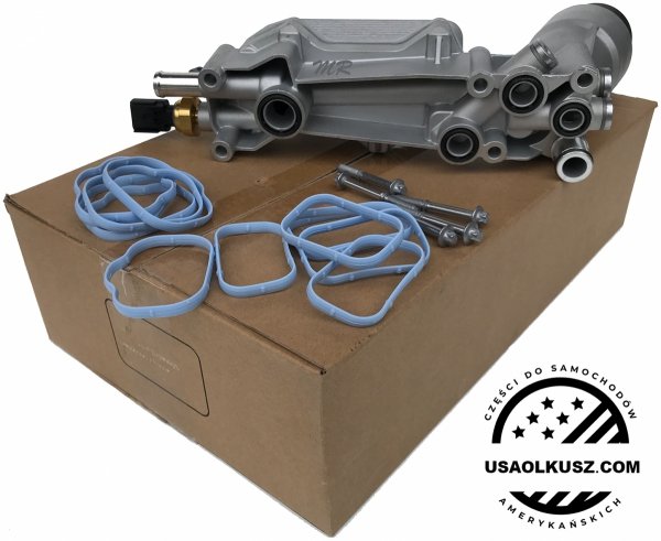 ALUMINIOWA obudowa filtra oleju z chłodnicą oraz czujnikami Jeep Grand Cherokee 3,6 V6