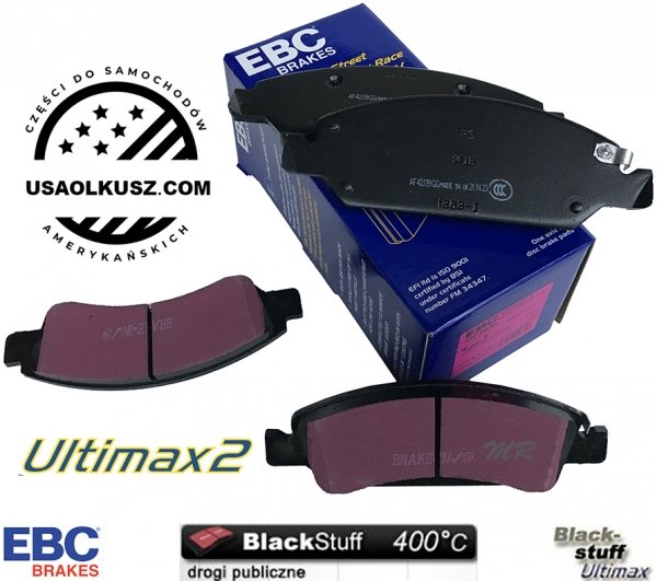 Przednie klocki Ultimax2 + NAWIERCANE NACINANE tarcze hamulcowe 330mm EBC seria GD Chevrolet Tahoe 2009-
