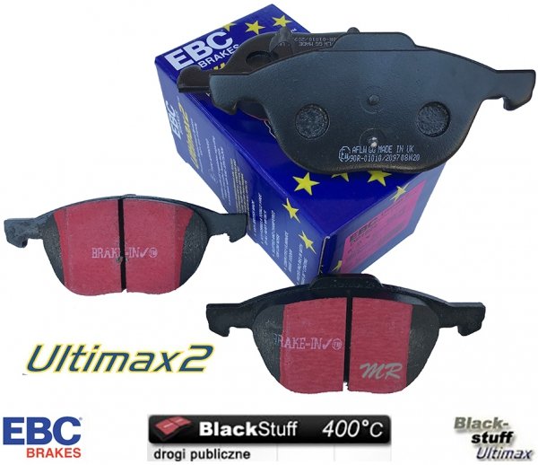 Przednie klocki Ultimax2 + tarcze hamulcowe 300mm EBC seria Premium Ford Kuga FWD 2013-2019