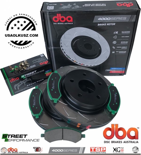 Przednie klocki Street Performance + tarcze hamulcowe DBA 4000 T3 Dodge RAM 1500 2006-