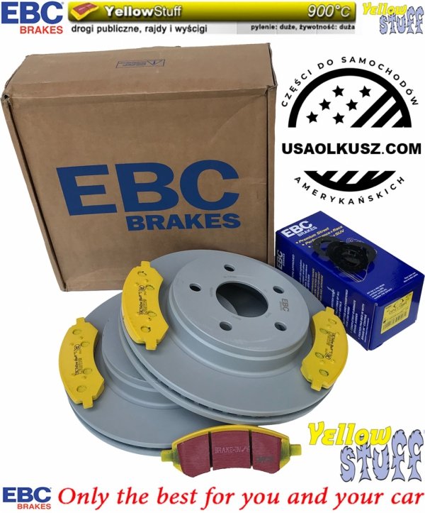 Przednie klocki YellowStuff + tarcze hamulcowe EBC seria PREMIUM Chrysler Aspen