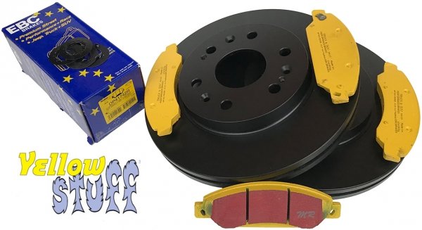 Przednie klocki YellowStuff + tarcze hamulcowe 330mm EBC seria PREMIUM GMC Yukon 2007-2008