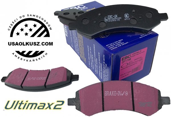 Przednie klocki Ultimax2 + NACINANE tarcze hamulcowe EBC seria USR Dodge RAM 1500 2006-