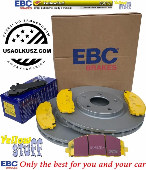 Przednie klocki YellowStuff + tarcze hamulcowe 330mm EBC seria Premium Chrysler Voyager Town Country 2012-