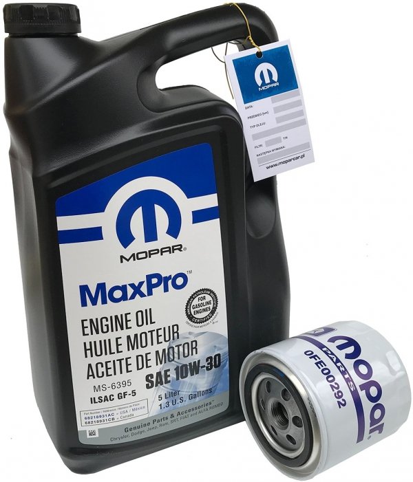 Filtr oleju + olej MOPAR MaxPro 10W30 Dodge Shadow