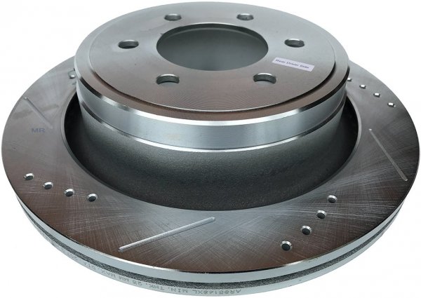 Tylne klocki Z36 + WIERCONE tarcze hamulcowe 6 szpilek manualny ręczny POWERSTOP Ford F-150 F150 2012-