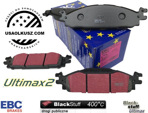Przednie klocki Ultimax2 + NAWIERCANE NACINANE tarcze hamulcowe 325mm EBC seria GD Ford Explorer 2011-2019