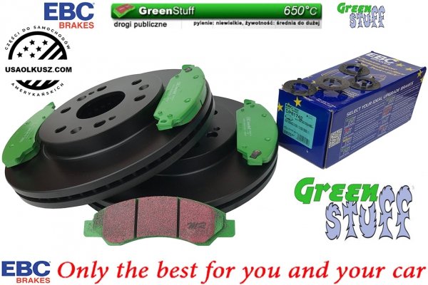 Przednie klocki GreenStuff + tarcze hamulcowe 330mm EBC seria PREMIUM GMC Yukon 2007-2008