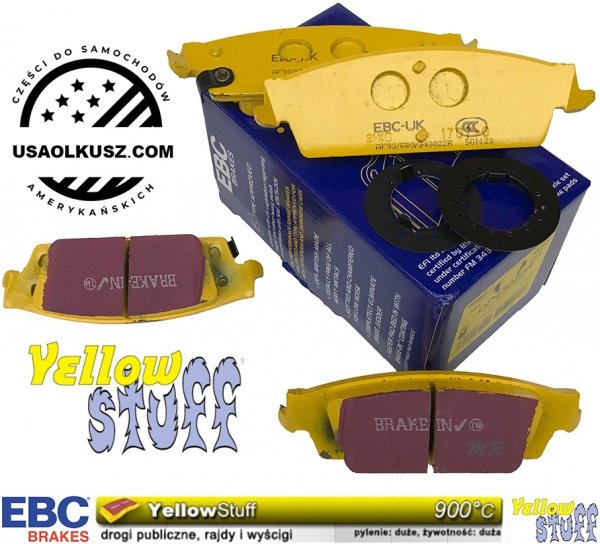 Tylne klocki YellowStuff + tarcze hamulcowe EBC seria PREMIUM Chevrolet Avalanche 2007-2013