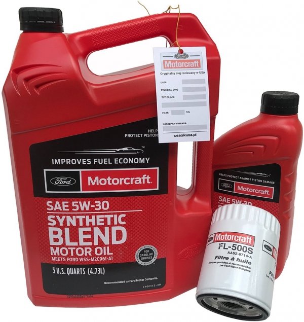 Filtr + olej Motorcraft 5W30 SYNTHETIC BLEND Lincoln MKS 3,5 V6 2011-