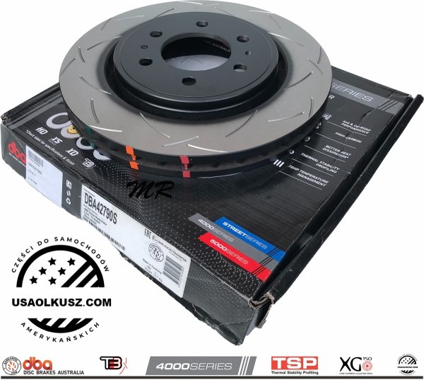 Przednie klocki DBA Xtreme Performance + NACINANE tarcze hamulcowe DBA seria 4000 T3 Ford Expedition 2007-2021