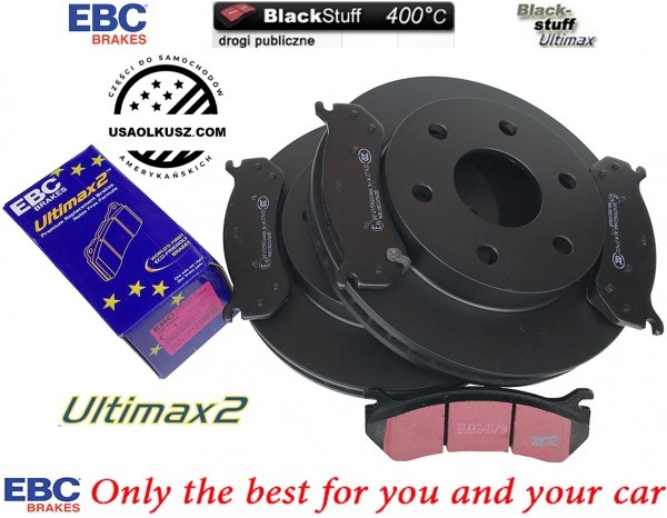 Przednie klocki Ultimax2 + tarcze hamulcowe EBC seria PREMIUM GMC Yukon -2006
