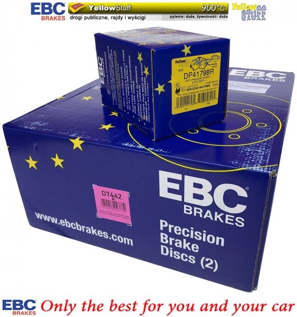 Przednie klocki YellowStuff + tarcze hamulcowe 302mm EBC seria Premium Fiat Freemont -2012