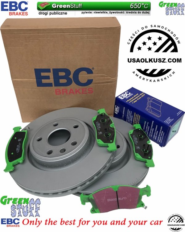 Przednie klocki GreenStuff + tarcze hamulcowe 350mm EBC seria PREMIUM Dodge Durango 2011-