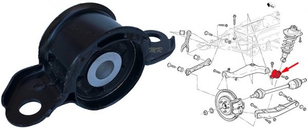 Tuleja górnego wahacza tylna lewa zawieszenia tylnego Chevrolet Camaro 2010-2015