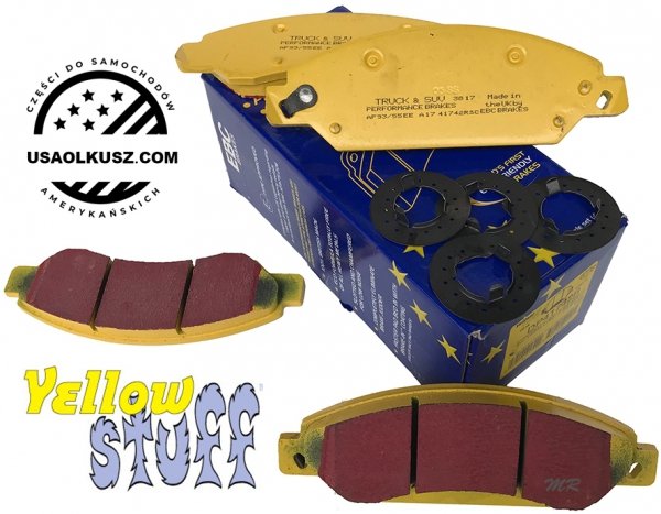 Przednie klocki YellowStuff + NACINANE tarcze hamulcowe 330mm EBC seria USR Chevrolet Avalanche 1500 2007-2008