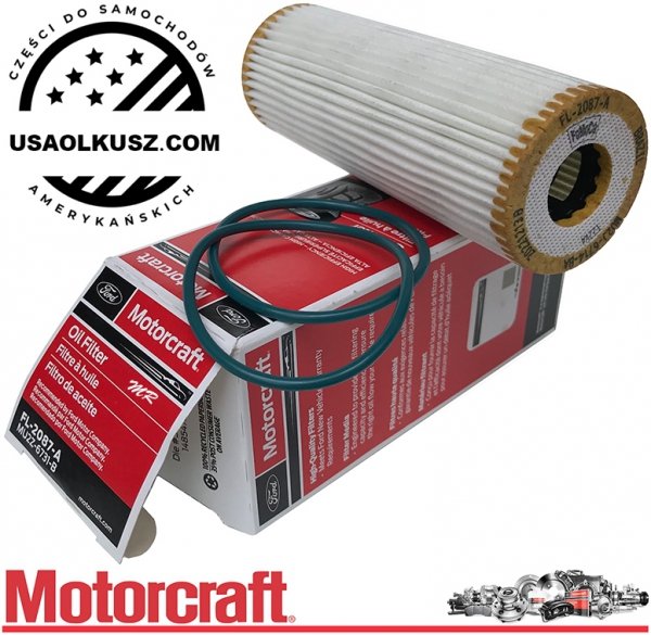 Olej 5W50 + filtr oleju silnika FL2087A MOTORCRAFT Ford Mustang Shelby GT350 5,2 V8 Supercharged 2020-2022