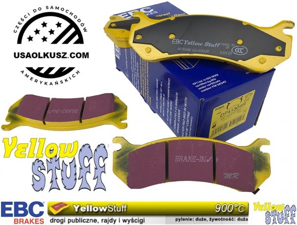 Tylne klocki YellowStuff + NACINANE tarcze hamulcowe EBC seria USR Chevrolet Avalanche 2500 2002-2003