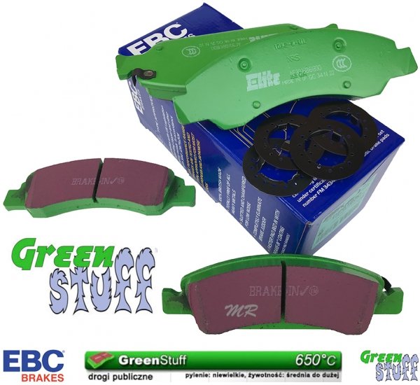 Przednie klocki GreenStuff + NACINANE tarcze hamulcowe 330mm EBC seria USR Chevrolet Tahoe 2009-2020
