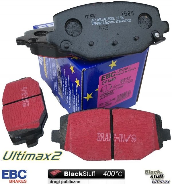 Tylne klocki Ultimax2 + tarcze hamulcowe 328mm EBC seria Premium RAM Cargo Van 2012-