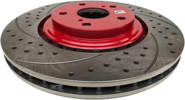 Przednie klocki + WIERCONE NACINANE tarcze hamulcowe RED Toyota Sienna 2011-