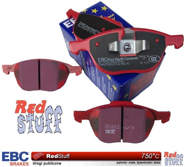 Przednie CERAMICZNE klocki RedStuff + tarcze hamulcowe 300mm EBC seria Premium Ford Escape FWD 2013-2019