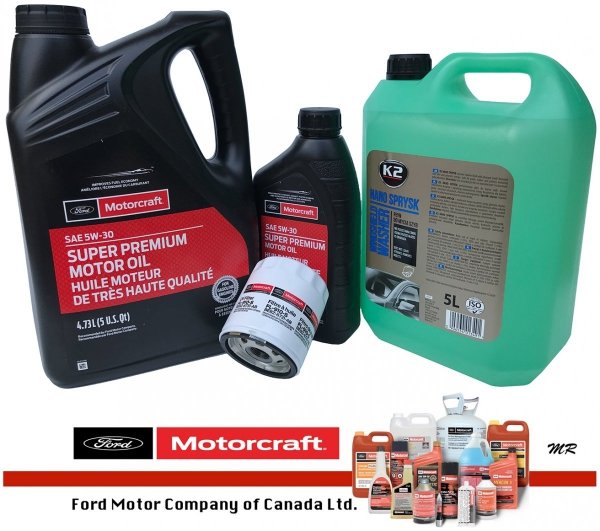 Oryginalny filtr oraz syntetyczny olej silnikowy Motorcraft 5W30 Ford Kuga 2,0 EcoBoost