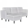 Sofa 3-osobowa, skóra syntetyczna, biała