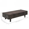 Stolik kawowy w stylu vintage z sklejka, 120x55x35 cm