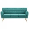3-osobowa sofa tapicerowana tkaniną, 172x70x82 cm, zielona
