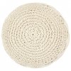 Ręcznie robiony puf z makramy, 45 x 30 cm, bawełna