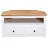 Narożna szafka pod TV, biała, 93x49x49 cm, sosna, seria Panama