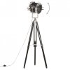 Lampa podłogowa na trójnogu, czarna, lite drewno mango, 171 cm