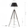 Lampa podłogowa na trójnogu, czarno-złota, drewno, 141 cm