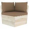 Ogrodowa sofa 2-osobowa z palet, z poduszkami, drewno świerkowe