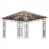 Altana z moskitierą i sznurem lampek LED, 3x3x2,73 cm, taupe