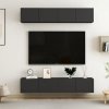 Szafki TV, 4 szt., czarne, 80x30x30 cm, materiał drewnopochodny