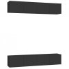 Szafki TV, 4 szt., czarne, 80x30x30 cm, materiał drewnopochodny