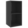 Szafki TV, 2 szt., szare, wysoki połysk, 72x35x36,5 cm, płyta