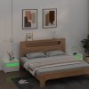 Szafki nocne z LED, 2 szt., białe, 60x35x40 cm