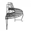 Półokrągłe ławki pod drzewo, 2 szt., Ø160 cm, czarne, stalowe