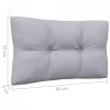 4-osobowa sofa ogrodowa z szarymi poduszkami, drewno sosnowe