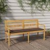 Ławka Batavia z taupe poduszką, 150 cm, lite drewno tekowe