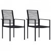 Krzesła ogrodowe, 2 szt., rattan PVC, czarne