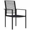 Krzesła ogrodowe, 4 szt., rattan PVC, czarne