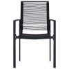 Krzesła ogrodowe, 4 szt., rattan PVC, czarne